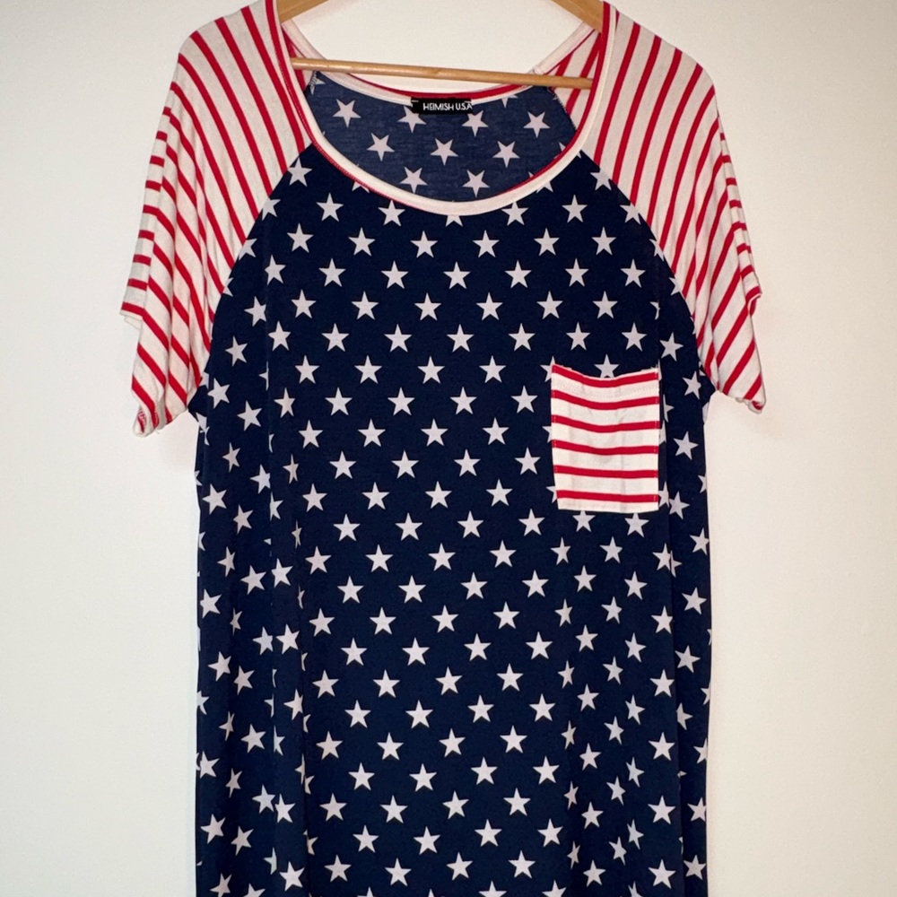 Patriotic Stars and Stripes Women’s Shirt 4th of July Tee